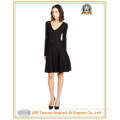 Black Silk-Cotton Blend Sweater Dress